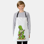 タートルミュージシャンギター音楽 エプロン (着用した状態)