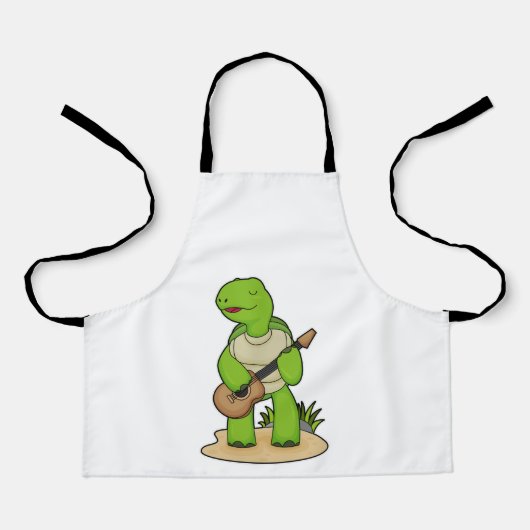 タートルミュージシャンギター音楽 エプロン (正面)