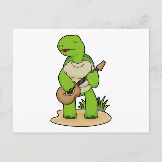 タートルミュージシャンギター音楽 ポストカード (正面)