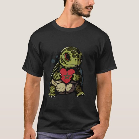 タートルモロッコプライドモロッコルーツ Tシャツ (正面)