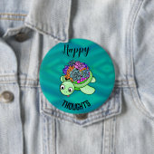 タートルラッキー3つの海ビーチ落ち着きハッピーブライト 缶バッジ (インサイチュ)