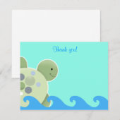 タートルリーフシーチュートルフラットサンキューノート ノートカード (正面/裏面)