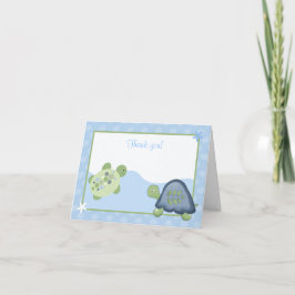タートルリーフ（ライトブルー）折り畳みサンキューカード サンキューカード