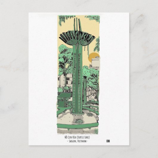 タートルレイクサイゴンデジタルイラストレーション ポストカード (正面)