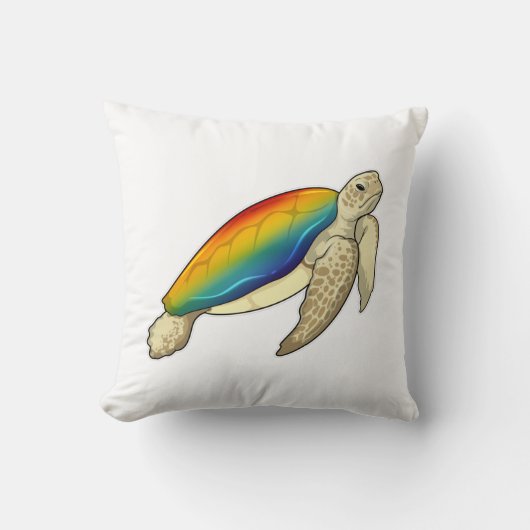 タートルレインボー クッション (正面)