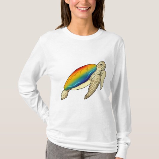 タートルレインボー Tシャツ (正面)