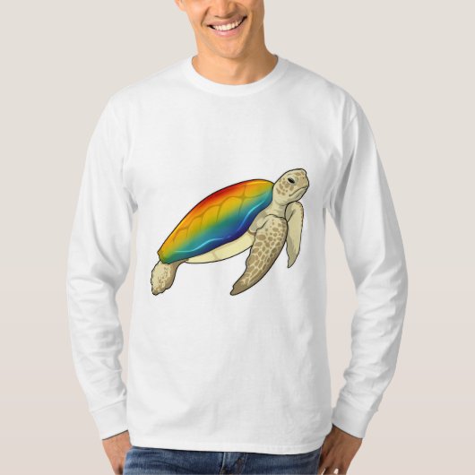 タートルレインボー Tシャツ (正面)