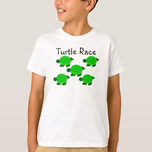 タートルレースの緑のカメ Tシャツ (正面)