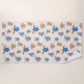 タートルレースモザイク数々のカラービーチタオル ビーチタオル (正面)