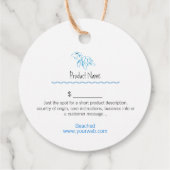 タートルロゴビーチテーマブルー文字価格つるラベル フェイバータグ (裏面)