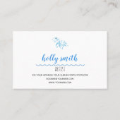 タートルロゴビーチテーマホワイトビジネスカード 名刺 (裏面)