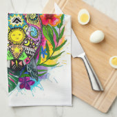 タートル恋人スピリチュアルカメ キッチンタオル (四つ折り)