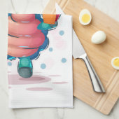 タートル恋人秋かわいいウミガメ キッチンタオル (四つ折り)