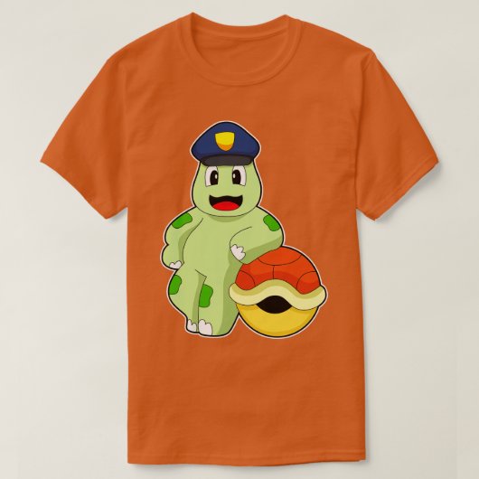 タートル警官ハット警察 Tシャツ (デザイン正面)