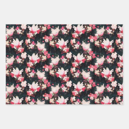 タートル鳩ギフトラップ、フラットシートセット3 ラッピングペーパーシート