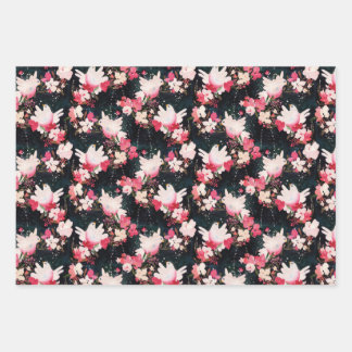 タートル鳩ギフトラップ、フラットシートセット3 ラッピングペーパーシート