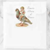 タートル鳩蔵書票ステッカー スクエアシール (バッグ)