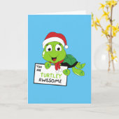 タートレー素晴らしおもしろいタートルパンブルー カード (黄色い花)