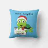 タートレー素晴らしおもしろいタートルパンブルー クッション (裏面)