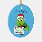 タートレー素晴らしおもしろいタートルパンブルー セラミックオーナメント (右)