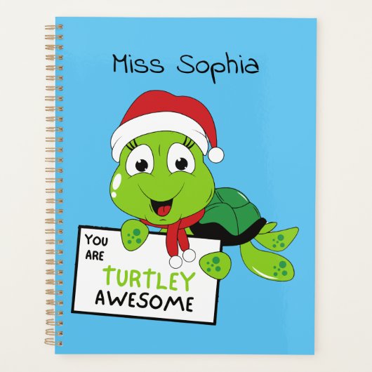 タートレー素晴らしおもしろいタートルパンブルー プランナー手帳 (正面)