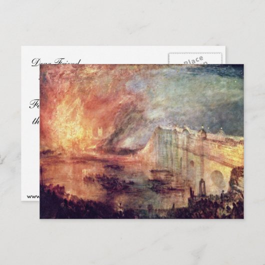 ターナーによる議会の家の燃え上がり ポストカード (正面/裏面)