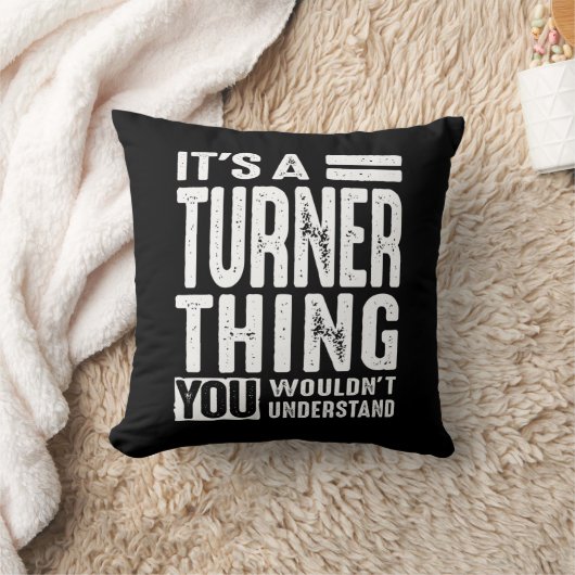 ターナーパーソナライズされたネーム誕生日 クッション (ブランケット)