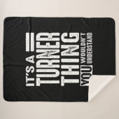 ターナーパーソナライズされたネーム誕生日 シェルパブランケット (正面(横))