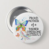 ターナー症候群バタフライ認識度母 缶バッジ (正面&裏面)