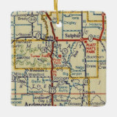 ターナー秋OKヴィンテージマップ セラミックオーナメント (正面)