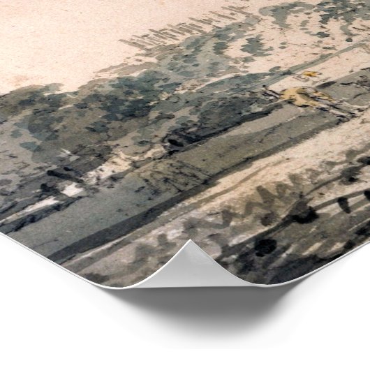 ターナー – ウィンザー城と鹿と公園 ポスター (角)