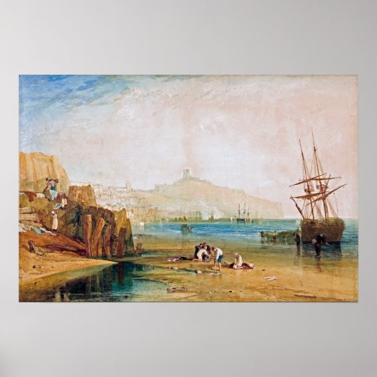 ターナー – 少年たちがカニを捕まえるスカーボロー街 ポスター (正面)