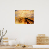 ターナー – 雨の蒸気と速度ウェスタン素晴らしレール ポスター (キッチン)