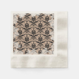ターニットベージュ色ソフトグランジティーパーティーナプキンス 縁ありカクテルナプキン