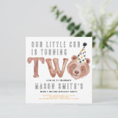 ターニングツクマ誕生日招待状パーティー動物 招待状 (スタンド正面)