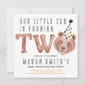 ターニングツクマ誕生日招待状パーティー動物 招待状 (正面)