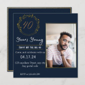 ターニングフォーティリーガルお祝い 招待状 (正面/裏面)