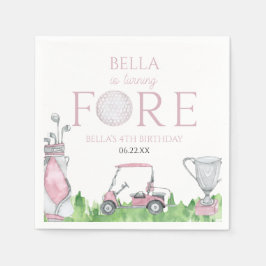 ターニングフォーピンクゴルフ4th誕生日パーティー スタンダードカクテルナプキン