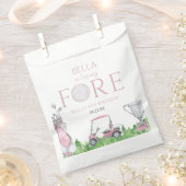 ターニングフォーピンクゴルフ4th誕生日パーティー フェイバーバッグ (クリップ留めされた状態)