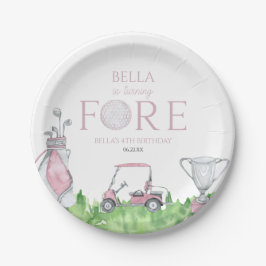 ターニングフォーピンクゴルフ4th誕生日パーティー ペーパープレート