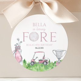 ターニングフォーピンクゴルフ4th誕生日パーティー ラウンドシール