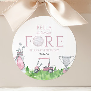 ターニングフォーピンクゴルフ4th誕生日パーティー ラウンドシール