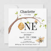 ターニングモダン1ブラックイエロービー誕生日 招待状 (正面)