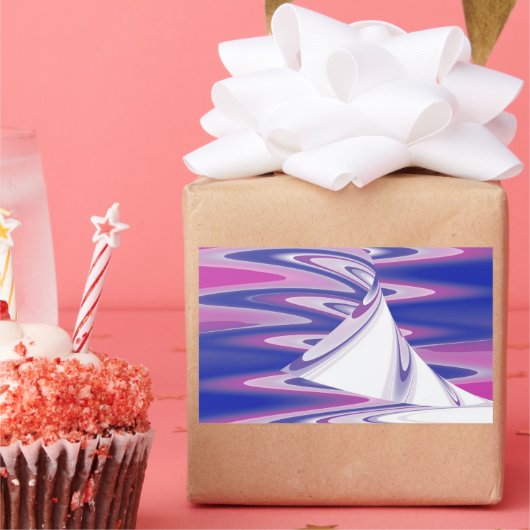 ターニング波 長方形シール (パーティー)