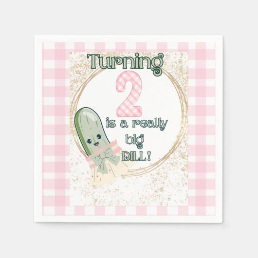 ターニング2は本当に大きなディル!誕生日ナプキン スタンダードカクテルナプキン (正面)