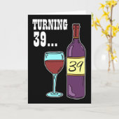 ターニング39ワイン39th誕生日カード カード (黄色い花)