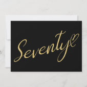 ターニング70ブラック金ゴールド70th誕生日写真 招待状 (裏面)