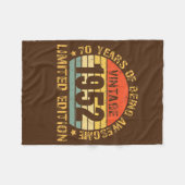 ターニング70誕生日デコレーション男性70thベイ フリースブランケット (正面(横))