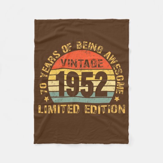 ターニング70誕生日デコレーション男性70thベイ フリースブランケット (正面)