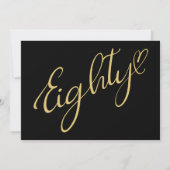 ターニング80ブラック金ゴールド80誕生日 招待状 (裏面)